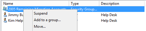 Suspend Active Directory Groups