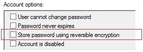 Notify if Reversible Encryption is set