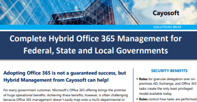 Brief - Complete Hybrid Office 365 Management for Federal, State, and Local Gov