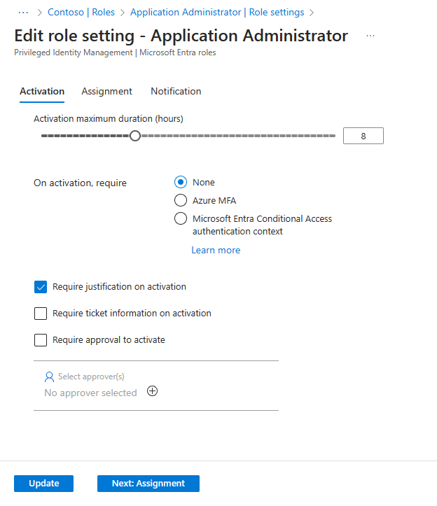 Configuring role settings to enable approval workflow (source)