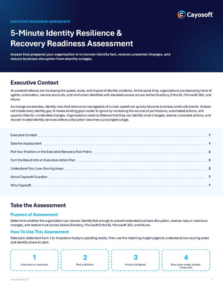 5-Minute Identity Resilience Recovery Readiness Assessment