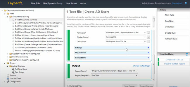 Cayosoft Administrator identity lifecycle (account provisioning)